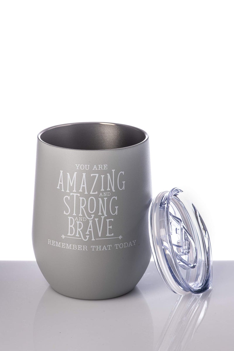 DIVERSEBEE Inspirational Thank You Gifts for Women, Best Friend, Mom, Wife, Girlfriend, Coworker, Nurse, Encouragement Birthday Wine Gifts - Insulated Wine Tumbler Cup with Lid (Glacier Gray) - Image 2